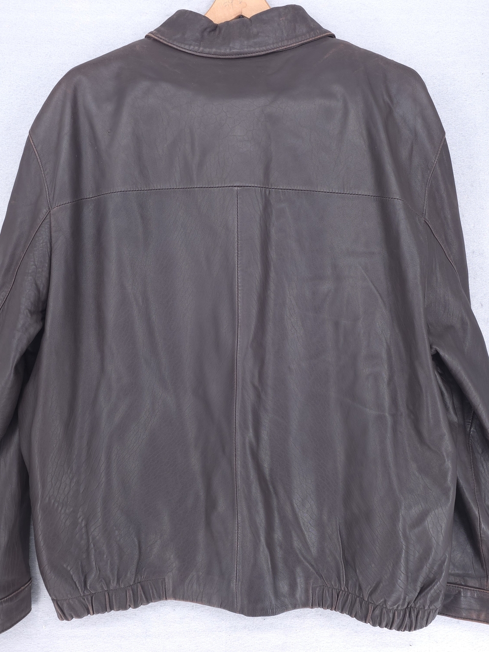Brooks Brothers Dark Brown Leather Bomber Jacket With Removable Liner - Picture 6 of 9